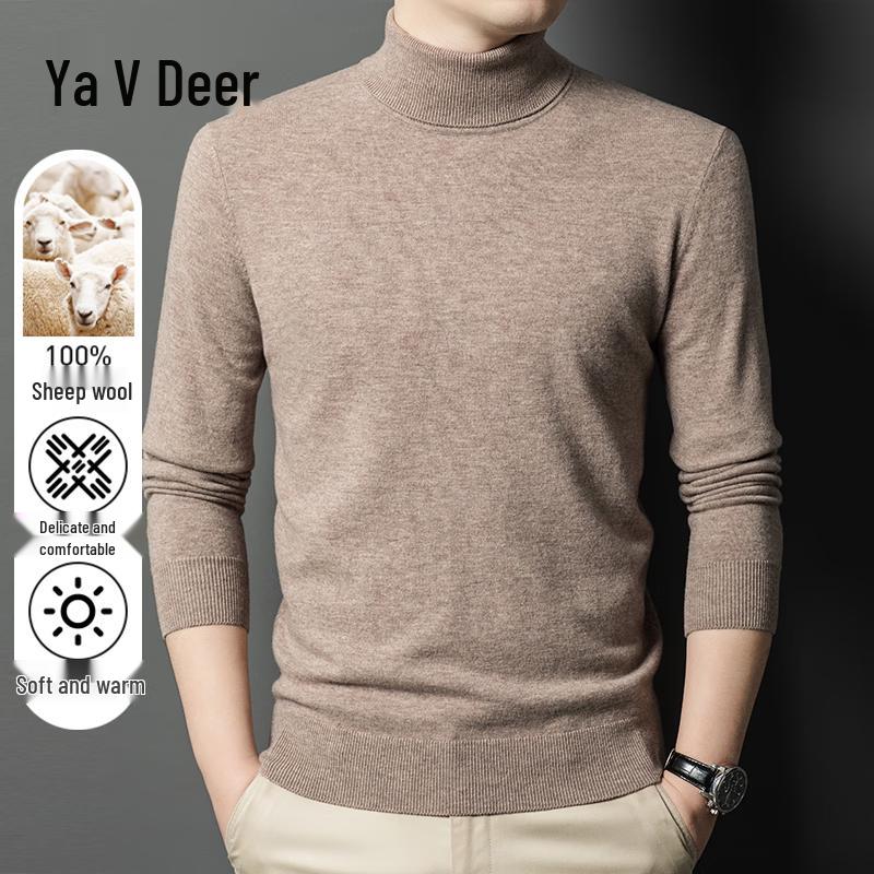 

Yalu Men s 100% Wool Solid Turtleneck Sweater 3XL