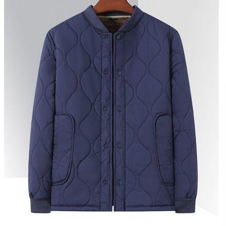 Men's Lambswool Cotton Winter Jacket - Middle-aged Father's Warm Loose Coat with Thick Velvet Liner