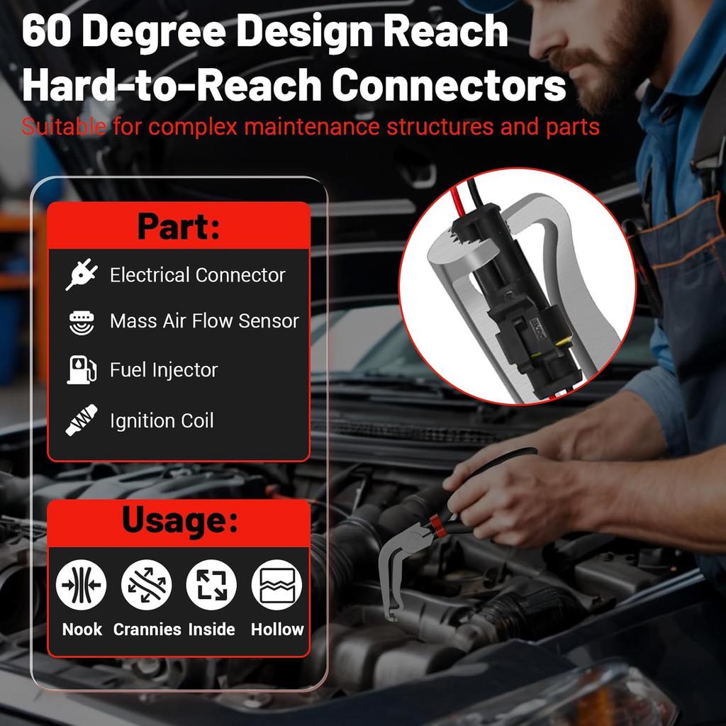 3Pcs Electrical Disconnect Pliers Set, Automotive Electrical Connector Separator With Straight & 60 Degree, Electrical Disconnect Pliers For Cars,