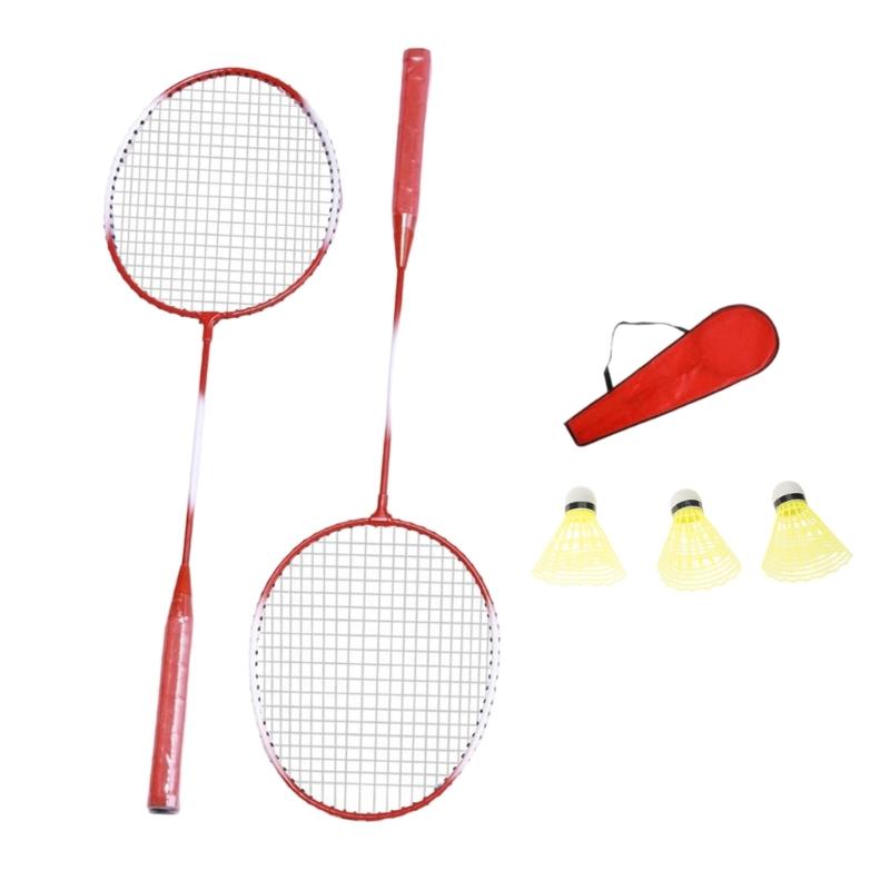 1Pair Shuttlecocks Racquet Light Weight Badminton Racket Set Professional Double Badminton Racquet for 2 Players Playing