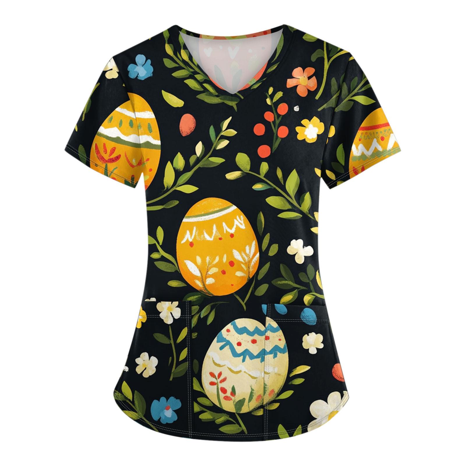 

Женские модные комбинезоны с коротким рукавом и V-образным вырезом, с карманами, пасхальные топы с принтом, одежда XL жёлтый