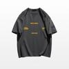 Unisex American Retro Trendy Letter T-shirt, Pure Cotton, Plus Size, Loose Fit, Hong Kong Style