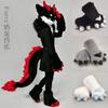 Furry Dragon Paw Gloves Cosplay Costume Accessory Soft Plush Animal Hand Prop Anime Convention Performance
