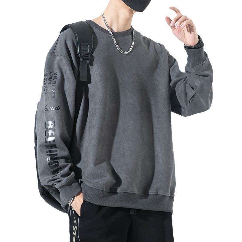 Американский замшевый свитер мужской весенне-осенний свободный большой — фото 6