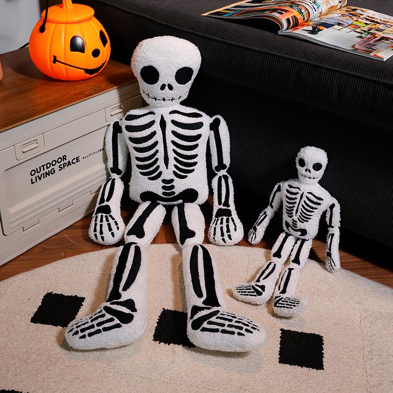 40/80cm Szkielet Boże Narodzenie Koszmar Pluszowa Zabawka Szkielet Pluszowa Lalka Halloweenowa Dekoracja Makietka Dziecięcy Prezent na Halloween