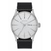 Watch - NIXON - Sentry Leather - Leather - All Silver/black - Waterproof 100 M