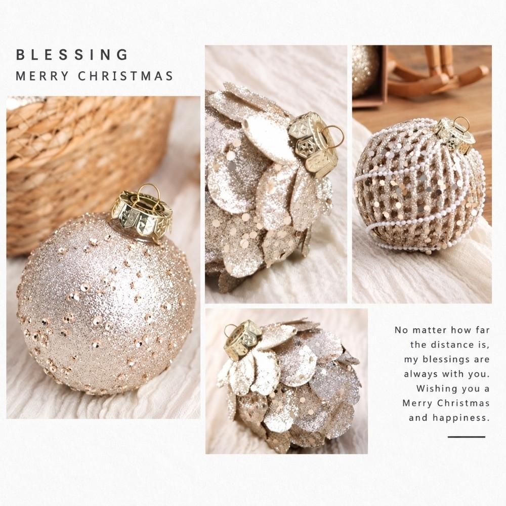 9PCS 8cm Christmas Ball Ornaments Foam Holiday Ball Ornaments New Christmas Ornament Set Home Decor