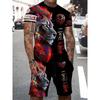 Summer Men Short Sleeve+ Shorts 2PCS Set Cool The Lion King 3D Print Kid T-Shirt +Drawstring Short Set Men's Set Clothing