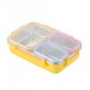 Stainless Steel Lunch Box Kitchen Snack Food Container Lunch Box 24.5x17.5x6cm Three Compartments With Silicone Seals Lids