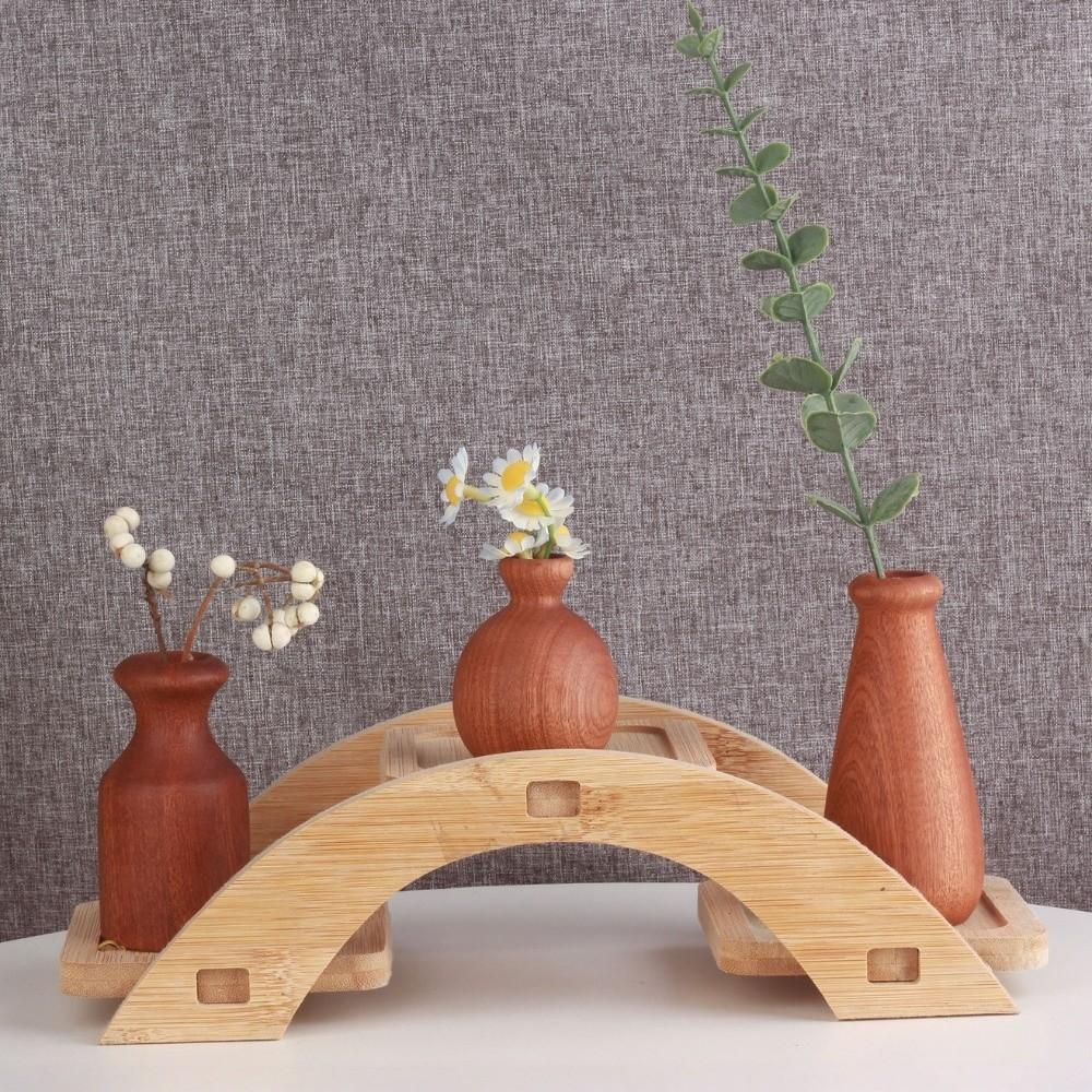 Minimalism Flowerpot Floral Arrangement Tabletop Decor Simple Wooden Vase  Office Desk
