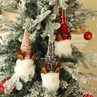 Adornos Navideños Gnomo Muñeco Sin Rostro Juguete Feliz Navidad Colgante para Árbol Decoración para Accesorios de Decoración del Hogar Regalo de Año Nuevo