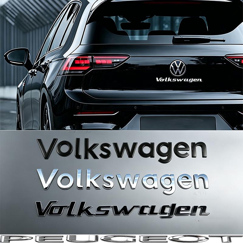 1Pcs 3D ABS Letter Emblem Car Rear Trunk Decals For VW GTI Golf Polo Tiguan Passat Touareg Jetta CC Badge Auto Accessory Hub Cap EE1