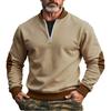 Men's Solid Color Half-Zip Sweatshirt Men's Sports Large Size Casual Sweatshirt