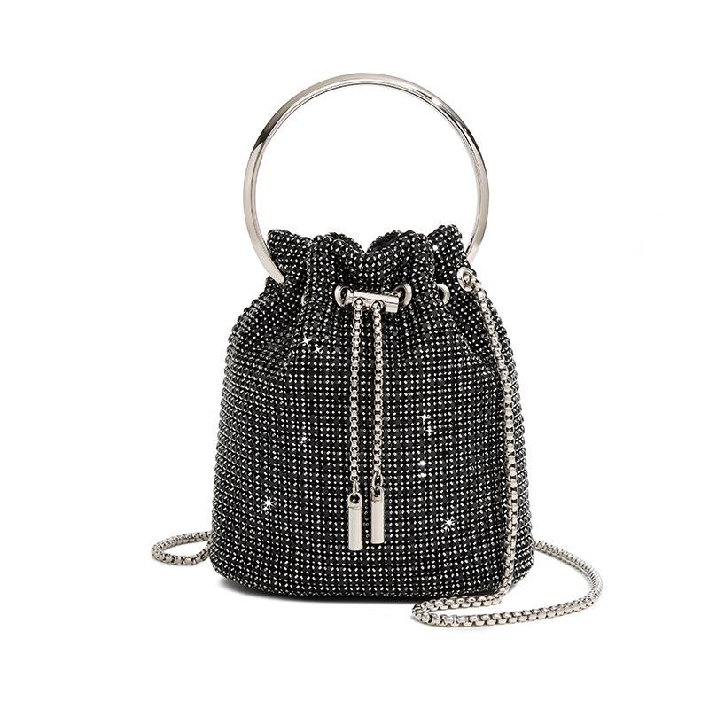 

Сумка-ведро Diamond Tassel 2025 года — женская сумка через плечо с цепочкой чёрный