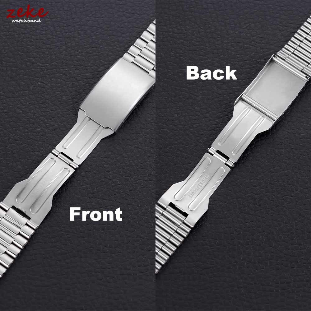 18mm 20mm 22mm Strainless Steel Watch Bracelets Silver Gold Metal Watch Band Folding Safety Buckle Universal Strap for Seiko