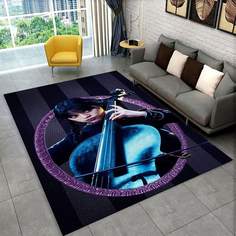Tappeto Antiscivolo Classico W-Wednesday TV per Soggiorno, Camera da Letto, Sala Giochi, Tappeto Morbido per Pavimento Tappeto Arredamento Casa Tappeto Stanza Bambini Regalo