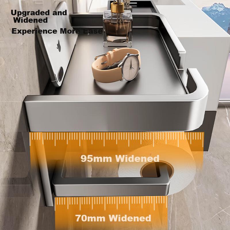 Baihan Bathroom Tissue Box Toilet Paper Storage Rack No-Drill Wall-Mounted Toilet Paper Holder Roll Paper Box Bathroom Accessory