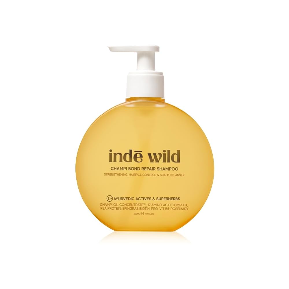 inde wild Champi Bond Repair Shampoo | Anti Hair Fall Shampoo for Hair Growth & Strengthening | Ayurvedic Scalp Cleansing Shampoo for Damaged