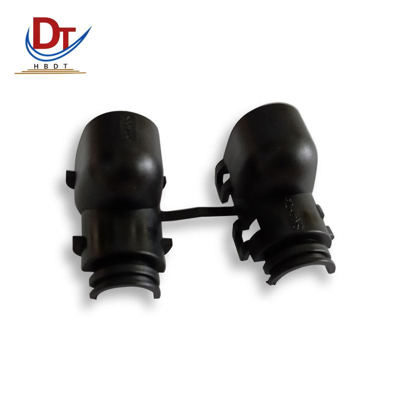 Black Automotive Connector Sleeve & Tail Clamp with Snap Fastener