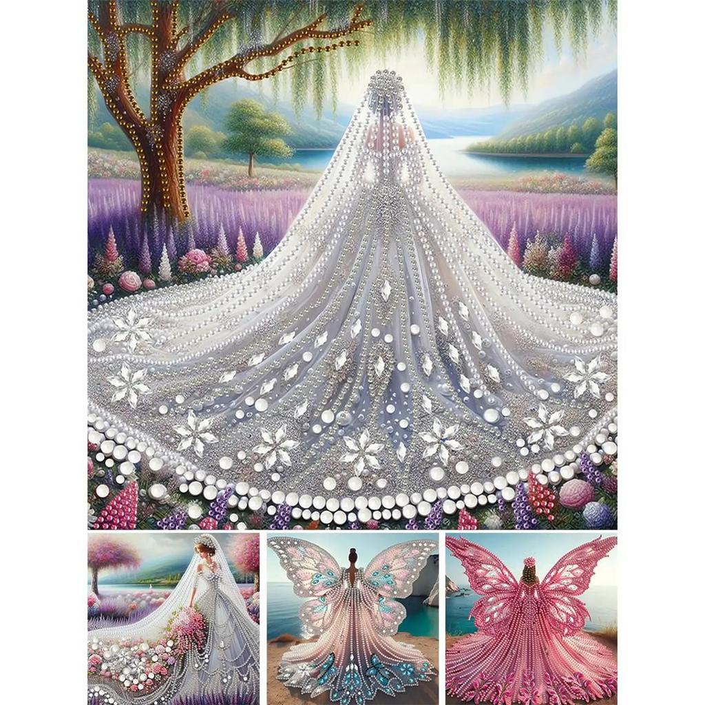 2025 NEW Wedding Veil Girls Diamond Painting Kit 5D DIY Creative Diamond Mosaic Embroidery Art Handmade Craft for Home Art Decor