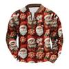 Men's Fashion Christmas Printed Corduroy Zipper Shirt