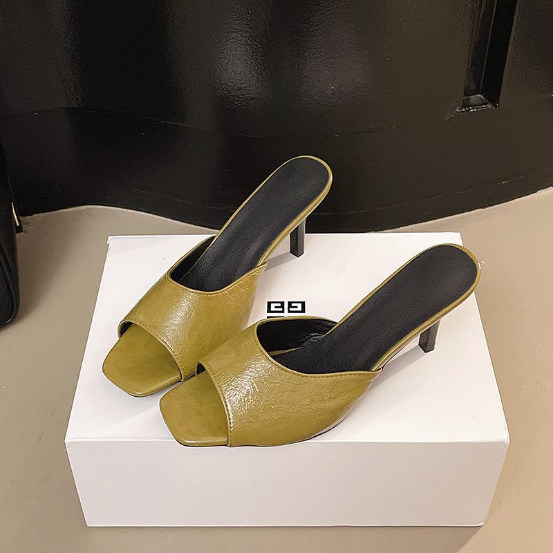 Shoes high heel outer wear new small 2025 pink niche sandals temperament fashionable summer cool slippers