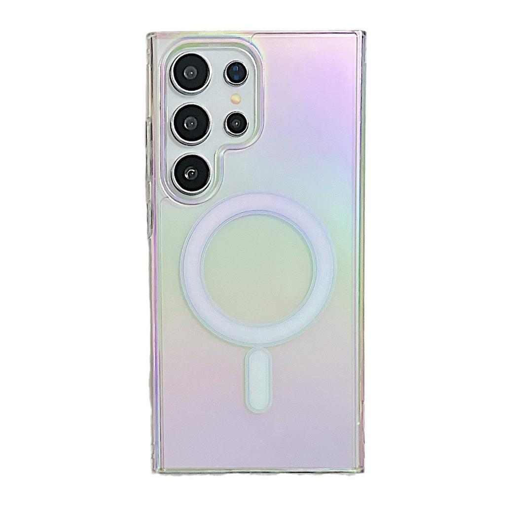 Samsung S25 Ultra Color Plated Magnetic Absorber Mobile Phone Case Suitable for S24FE Fashion Gradient Rainbow A56 Colorful Acrylic