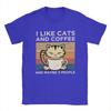 I Like Cats And Coffee And Maybe 3 People Men T Shirt Amazing Tee Shirt Crew Neck T-Shirts Pure Cotton New Arrival Tops