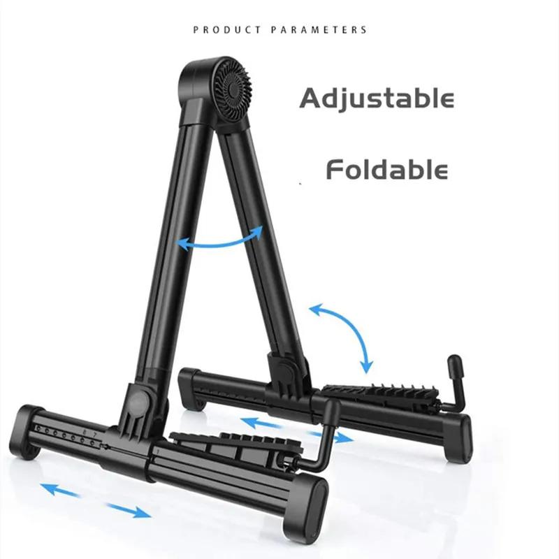 Guitar Stand Folding A Frame Floor Universal ABS for Acoustic Classical Electric Bass Guitars Banjo Ukulele Portable