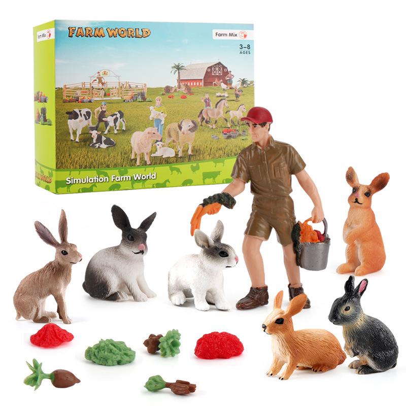 Cross-Border Farm Animal Miniature Model Set: Chickens, Ducks, Geese, Cows, and More