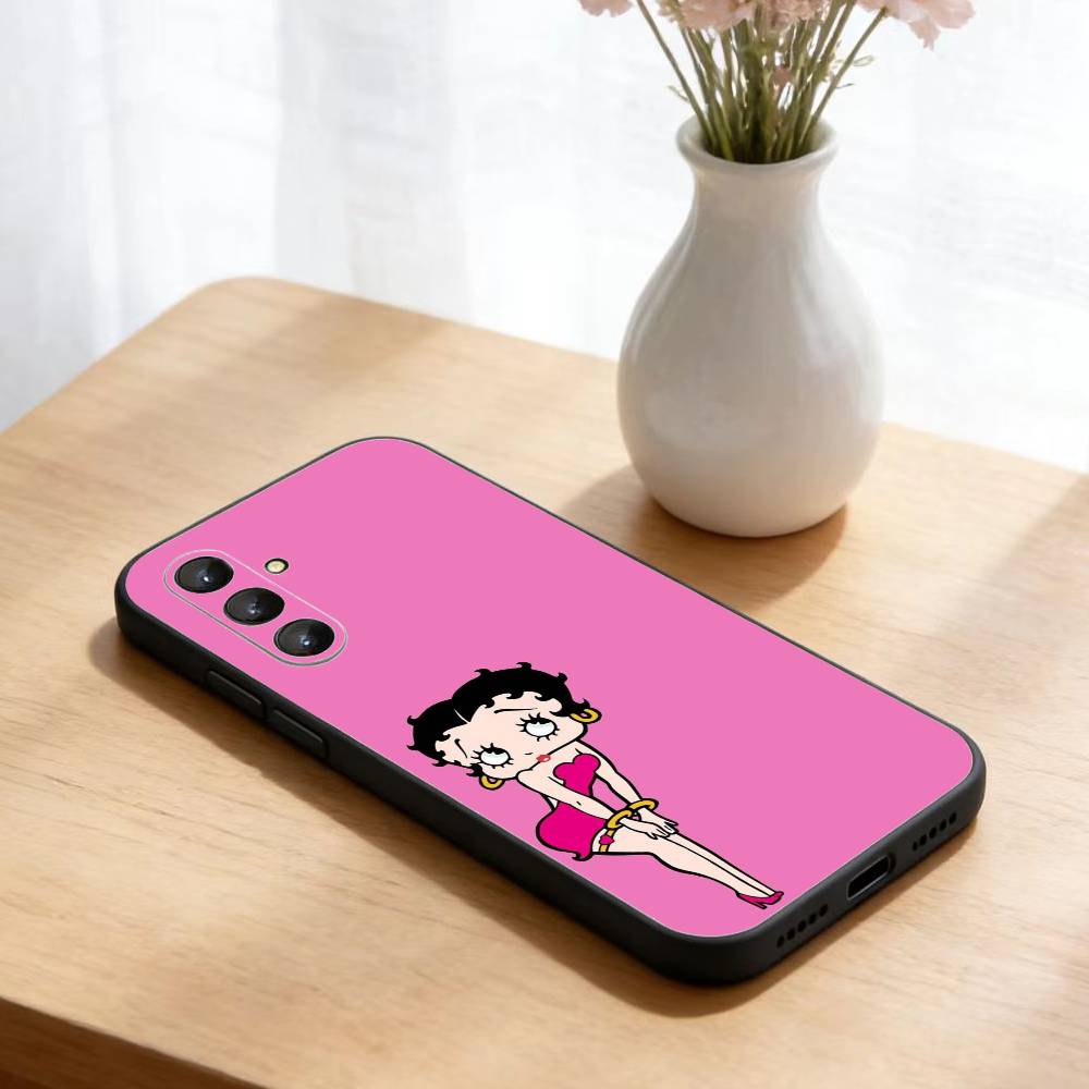 Y-BettyS-Cute-t-Boops Phone Case For Samsung Galaxy A73,A21s,A22,A31,A52,A53,A71,A41Soft Black Shell