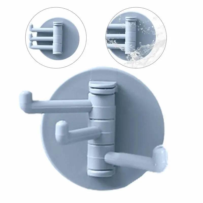 1/4 STÜCKE 3 Nicht Markierende Drehhaken Drehbar Nahtlos Klebend Stark Tragfähig Klebehaken Küchenwandhänger Badezimmerzubehör