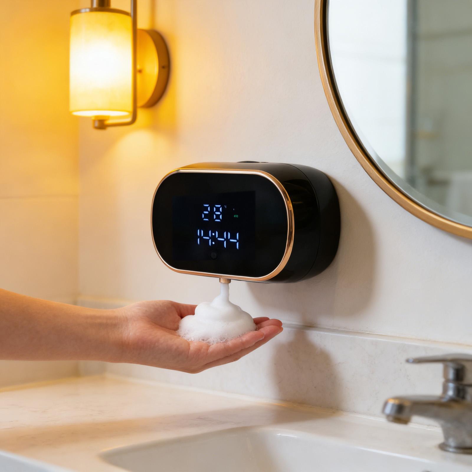 

Automatic Soap Dispenser Liquid Bathroom: Wall Mount Rechargeable Touchless Adjustable Auto Smart Electric Plastic Soap Dispenser- Kitchen One Size