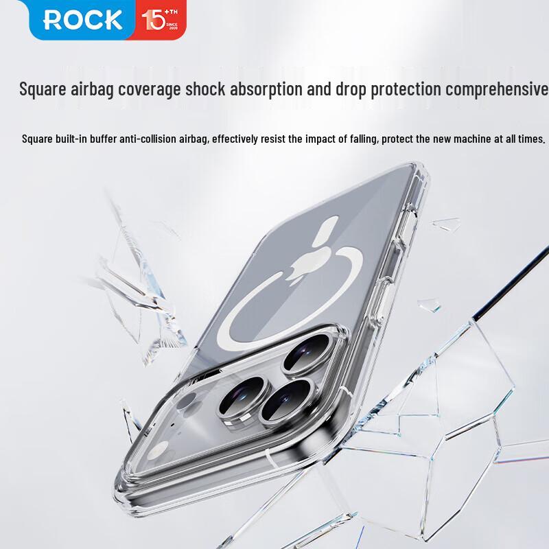 ROCK Magsafe Genomskinligt Stötsäkert Mobilskal för iPhone 17 Pro Max