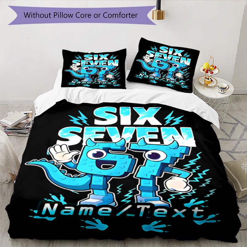3PC Custom Name Blue Dino Power Bedding Set Printed Bedding Set Duvet Cover Closure Includes 1 Duvet Cover & 116 Pillowcases for Bedroom
