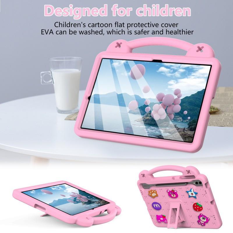DIY Cartoon Tablet Case With Handheld Stand Galaxy Tab S9 FE S10 A8 Shockproof Creative Adjustable Strap
