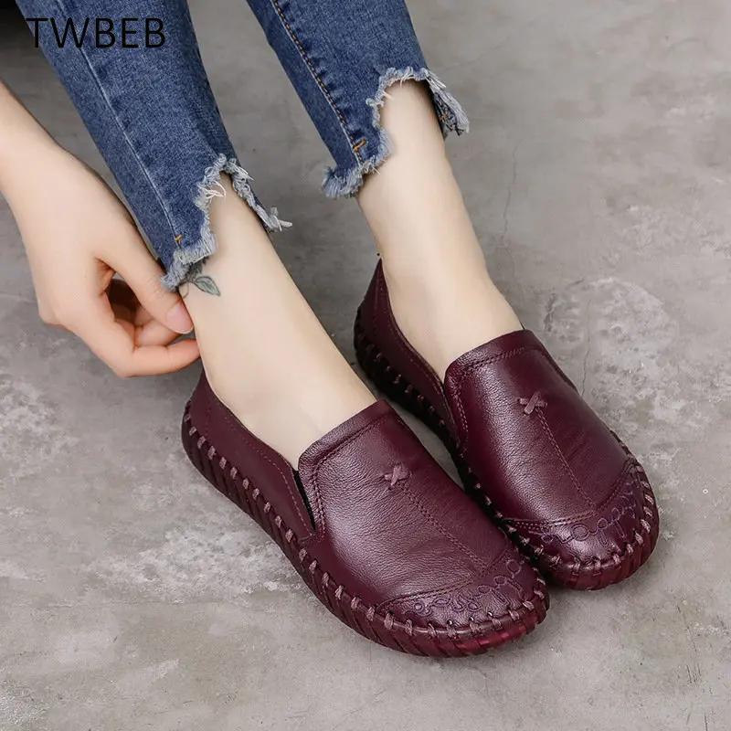 Black Wide Fit Women Female Loafers Designer Spring Shoes with Genuine Leather Upper 2026 New Oxford Sneaker Woman Flats