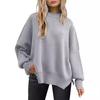 Women's Loose Solid Color Bat Sleeve Knit Sweater - Autumn/Winter Collection