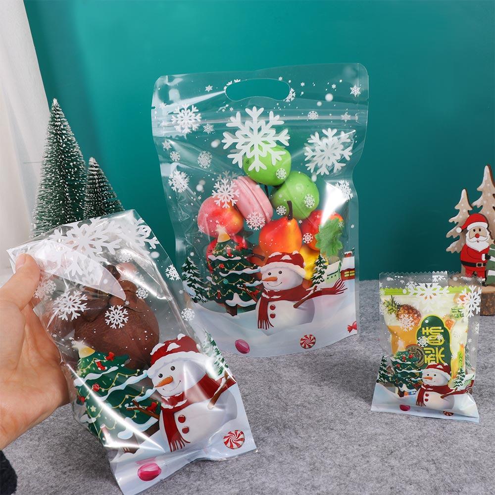 50/100 Stück Transparente Weihnachtsmann-Keksbeutel Süßigkeiten-Verpackungsbeutel für den Heimgebrauch