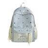 Schoolbag new ins niche plaid fashion Korean backpack junior high school bag women's high-value casual backpack