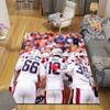 New England Patriots Players Flannel Printed Carpet, Home Sofa Decoration for Living Room & Bedroom, Non‑Slip Play Flannel Floor Mat for Game Room