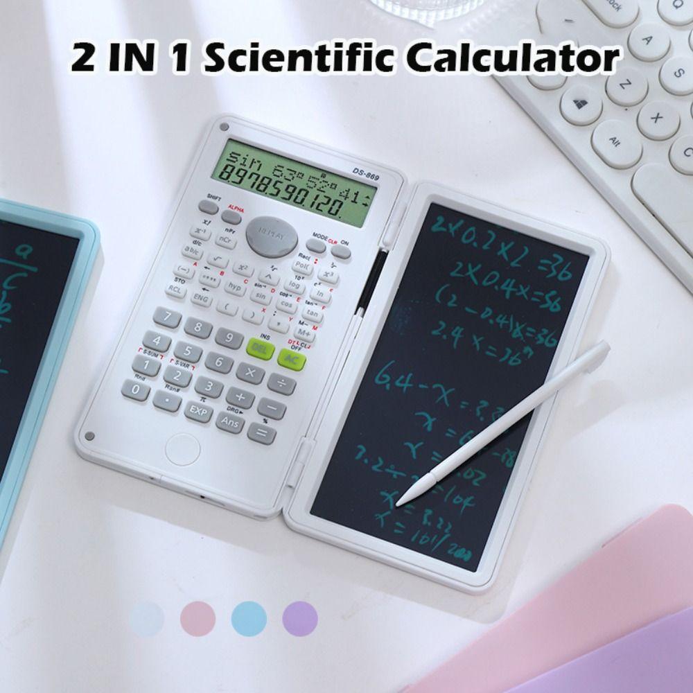 2 IN 1 Scientific Calculator with LCD Notepad Portable Handwriting Board  School Office