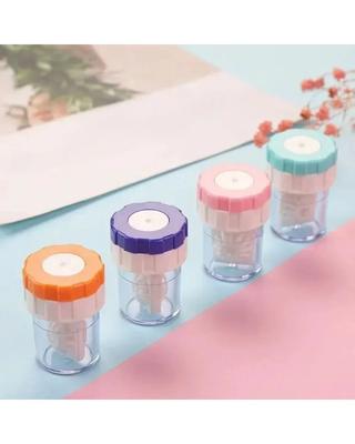 Portable Manual Rotatable Contact Lens Cleaning Device Cosmetic Pupil Storage Container for Lens Care