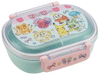 Bento 360ml Fluffy Made In Single Dishwasher and Microwave Popping Up Children's Box, Capacity, Lid, Japan, Tier, Safe, Pokémon Design,