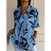 Taglie Forti - Taglie Forti - Camicia Casual Stampata a Maniche Lunghe alla Moda per Taglie Forti