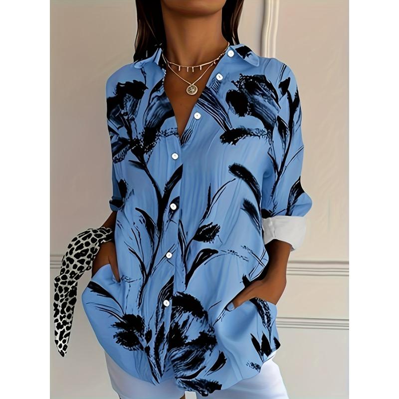 Fashion Large Size Printed Long Sleeve Casual Shirt