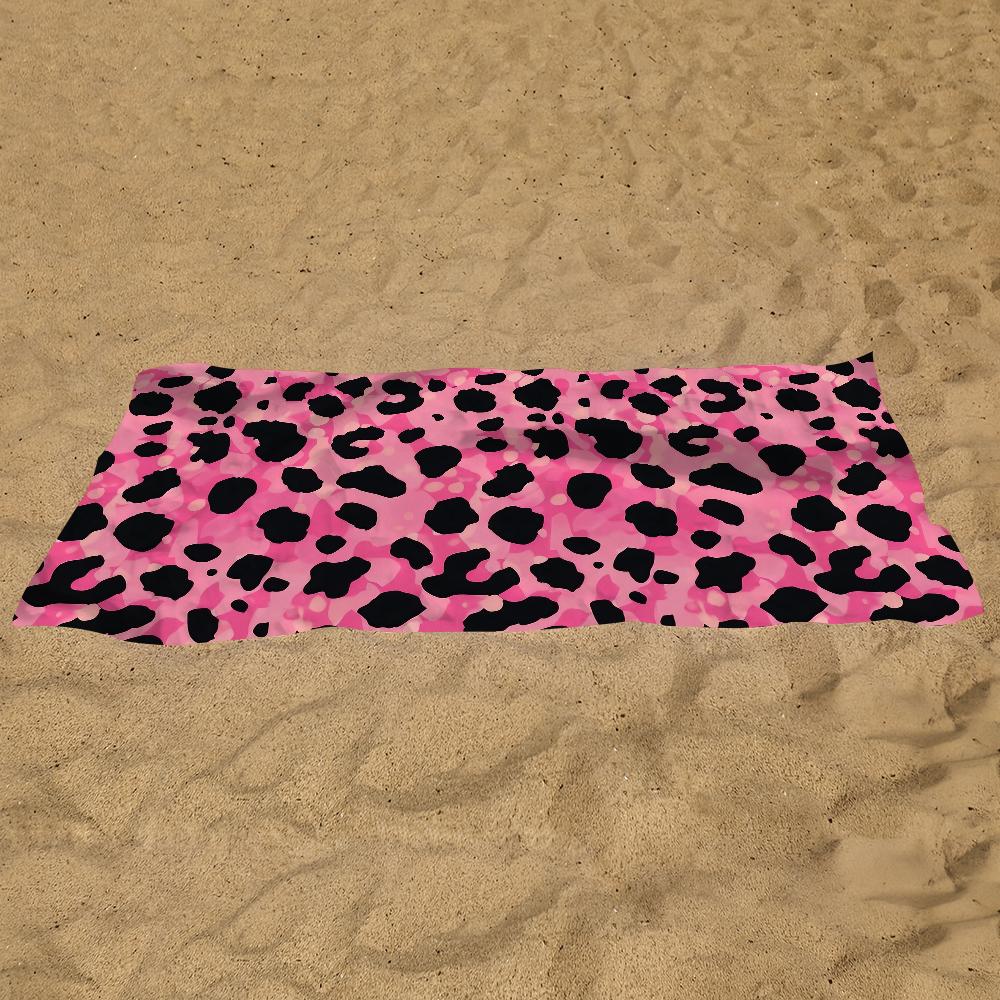 Handtuch Sauna Geschenk Pool Fitnessstudio Strand Rosa Reise Dusche Schnell Mode Druck Trocken Sport Handtücher Muster Leopard Camping Weich