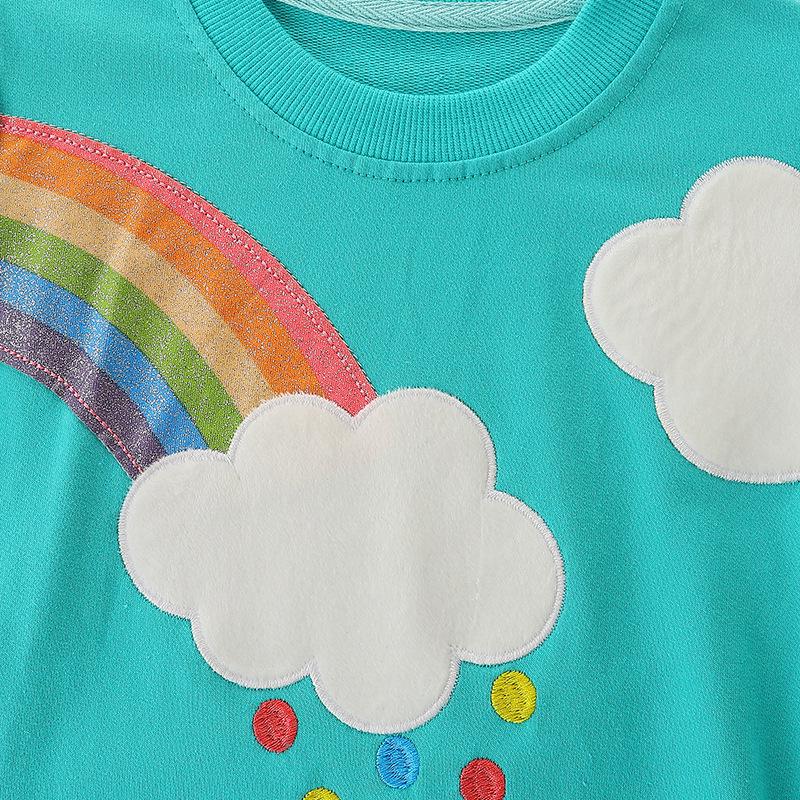 Suéter bordado para meninas de outono: Pulôver de manga comprida estilo europeu e americano