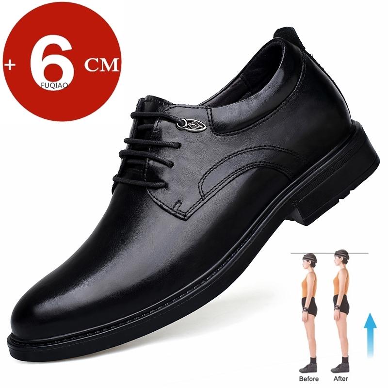 6CM Hidden Elevator Shoes for Men Professional Oxford Dress Shoes Business Casual Breathable Inner Height Boost for Formal