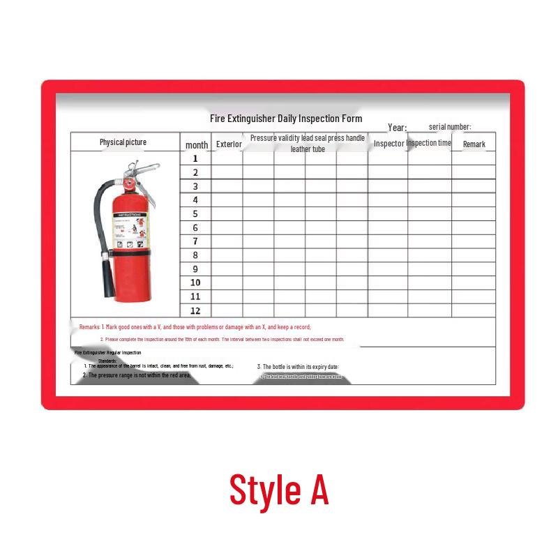 Magnetic Fire Safety Inspection Record Cards